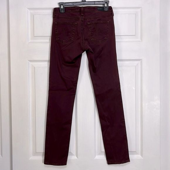 AG Adriano Goldschmied Wine Color The Stilt Cigarette Jeans Size 26R - Picture 9 of 12